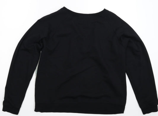 B You Womens Black Floral Pullover Sweatshirt Size 14