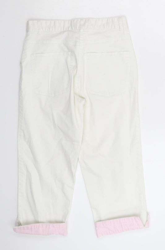 Crew Womens White Cropped Trousers Size 26 in L20 in