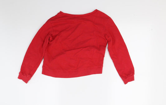 H&M Girls Red Pullover Sweatshirt Size 9-10 Years - love