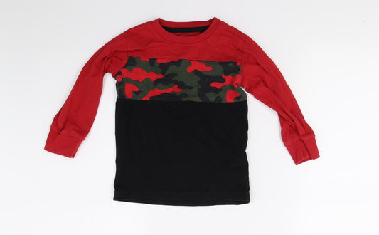NEXT Boys Red Camouflage Pullover Sweatshirt Size 2-3 Years