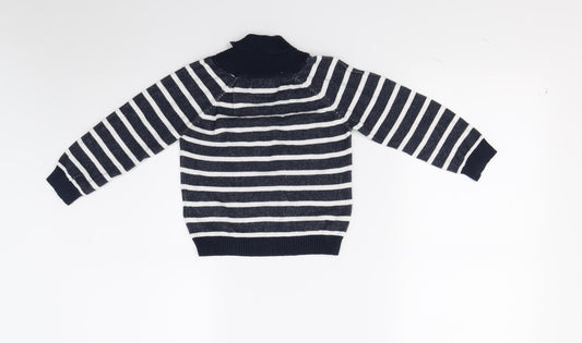 Primark Boys Blue Striped Knit Pullover Jumper Size 2-3 Years
