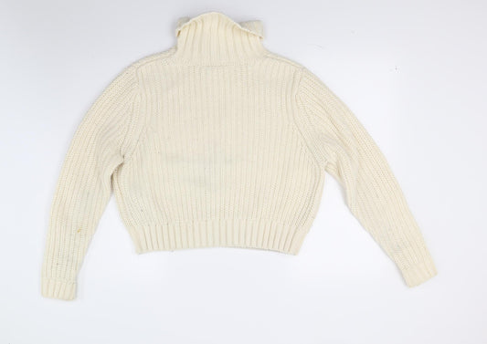 Divided Womens Ivory Knit Pullover Jumper Size M