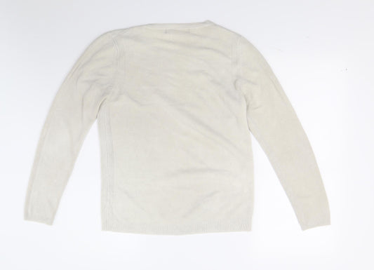 Marks and Spencer Womens Beige Knit Pullover Jumper Size 10