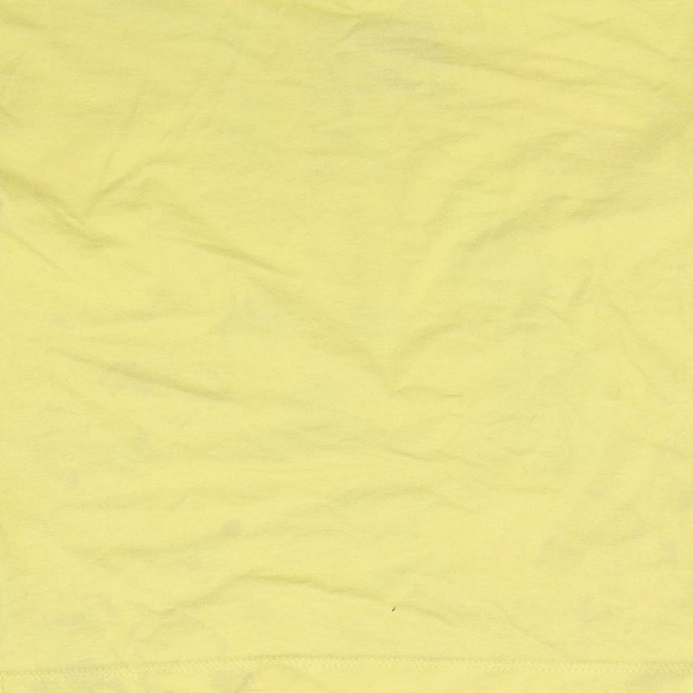 Brand and care label for 365 kids girls’ yellow basic t-shirt, size 6, years - dog print