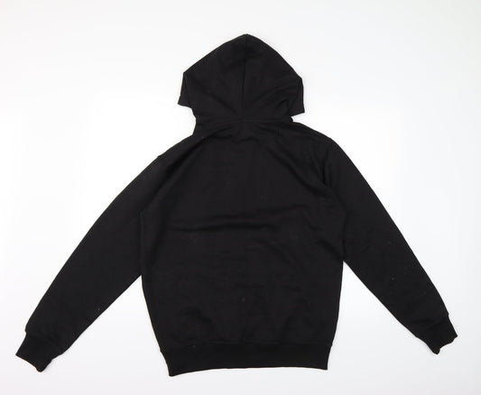 umgang Womens Black Henley Hoodie Size L