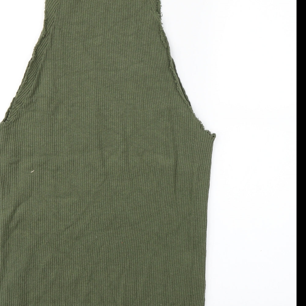 Bershka Womens Green Jumper Dress Size S