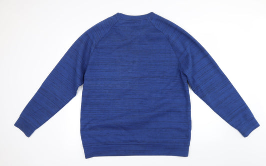 F&F Mens Blue Striped Pullover Jumper Size L