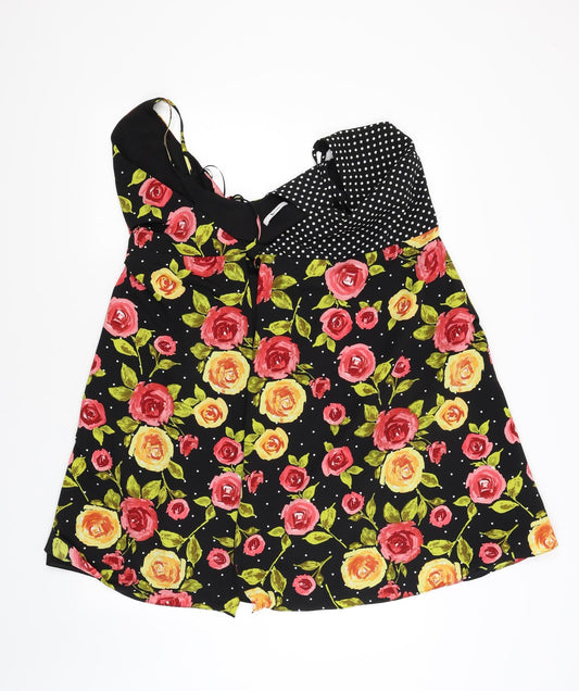 TU Womens Black Floral Fit & Flare Size 8