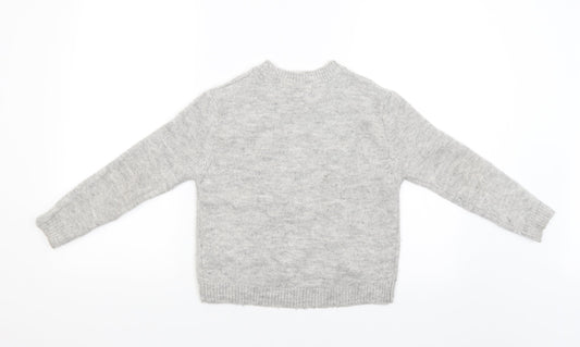 Primark Girls Grey Pullover Jumper - Team Unicorn