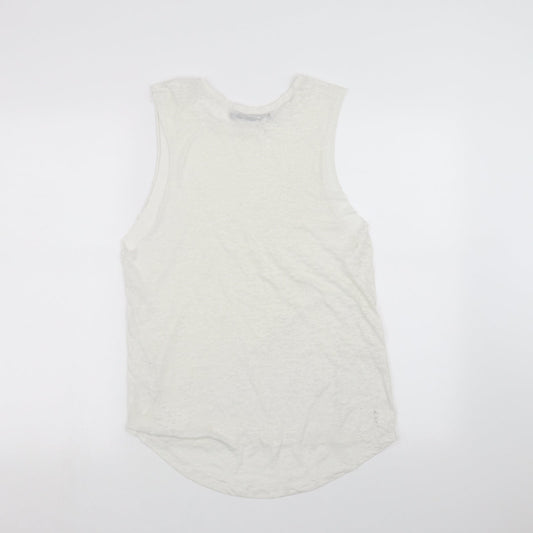 Crafted Womens White Basic Tank Size 14