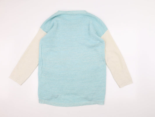 Internacionale Womens Blue Knit Pullover Jumper Size S