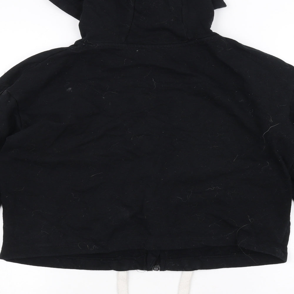 Brand and care label for E-vie girls’ black full zip hoodie, size 13-14, years