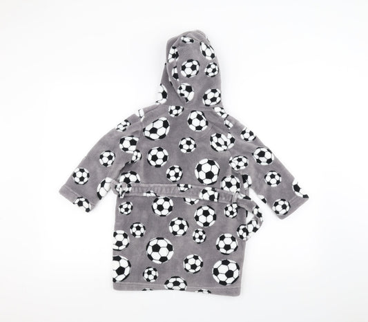 Blue Zoo Girls Grey Solid Top Robe Size 2-3 Years - Football