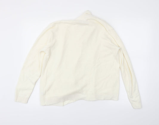 gilmpse Womens Ivory Wrap Jumper Size M