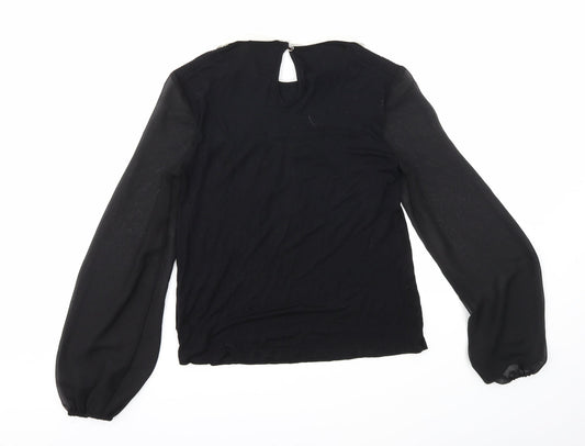 Oasis Womens Black Basic Blouse Size 8