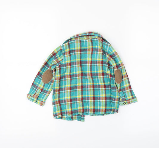 George Boys Green Plaid Basic Button-Up Size 12-18 Months