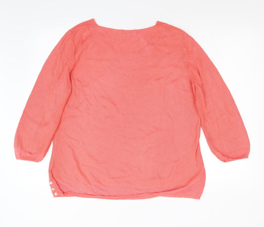 Per Una Womens Pink Knit Pullover Jumper Size 14