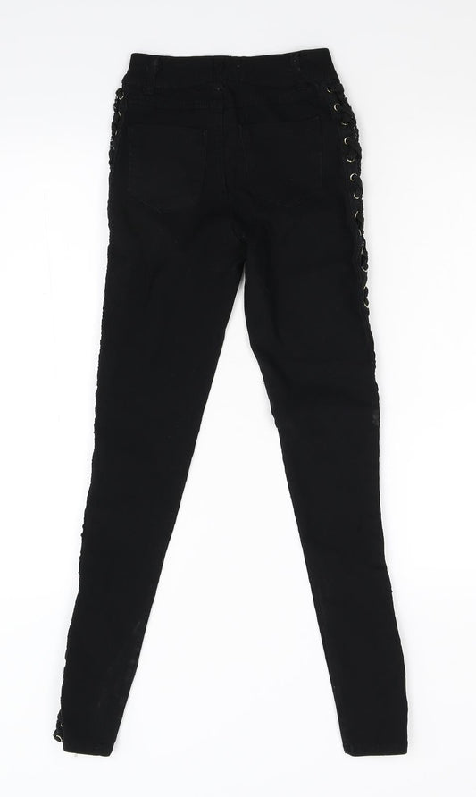 Girl Vivi Girls Black Damask Skinny Jeans Size XS