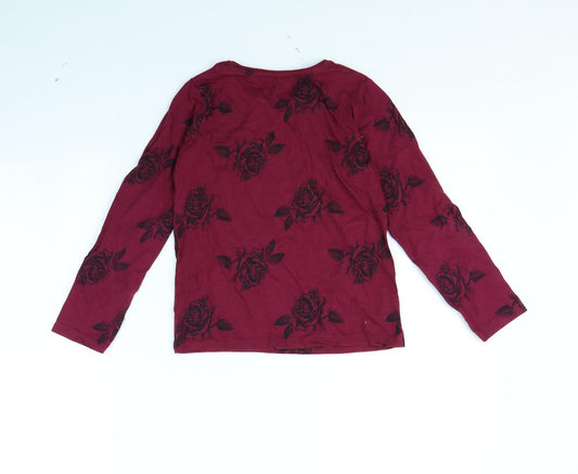 Primark Girls Purple Floral Basic T-Shirt Size 8 Years - Bonjour