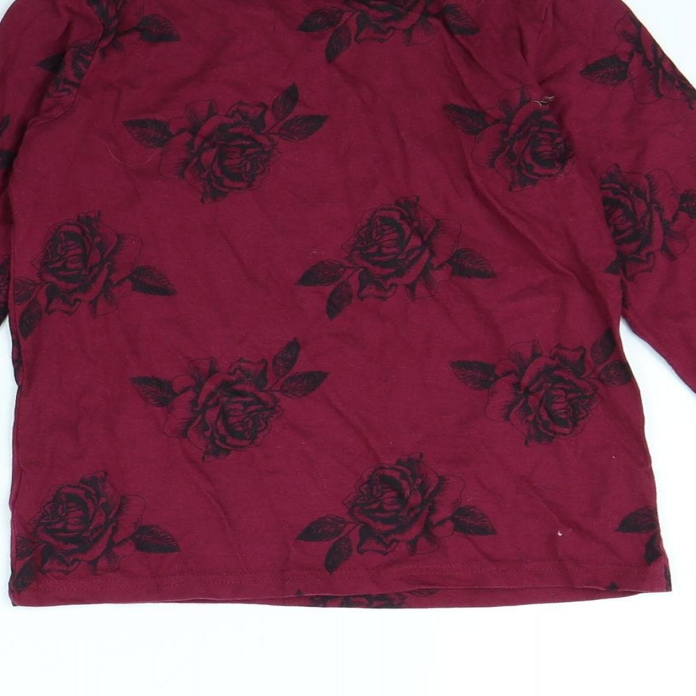 Primark Girls Purple Floral Basic T-Shirt Size 8 Years - Bonjour