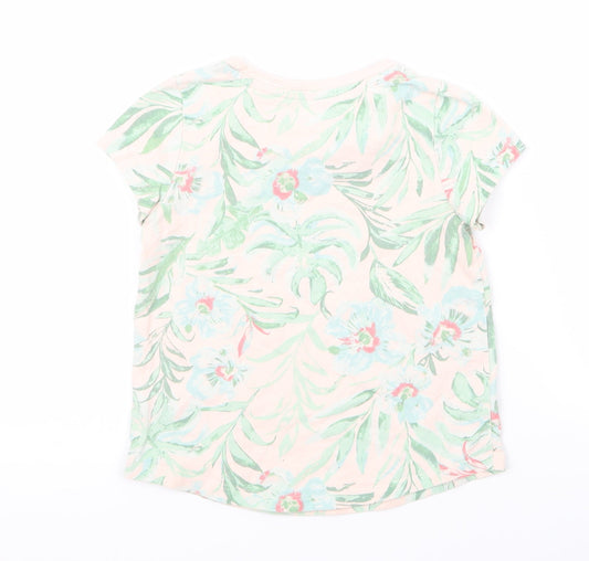 Nutmeg Girls Brown Floral Basic T-Shirt Size 4 Years