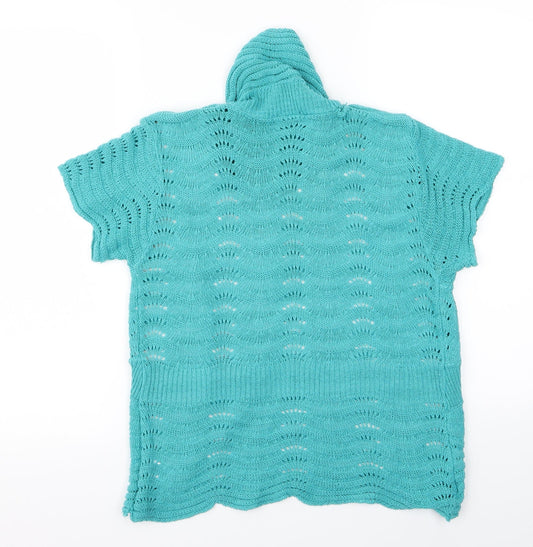glimpse Womens Green Cardigan Jumper Size M - v