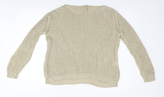 poolgirl Womens Beige Knit Pullover Jumper Size M