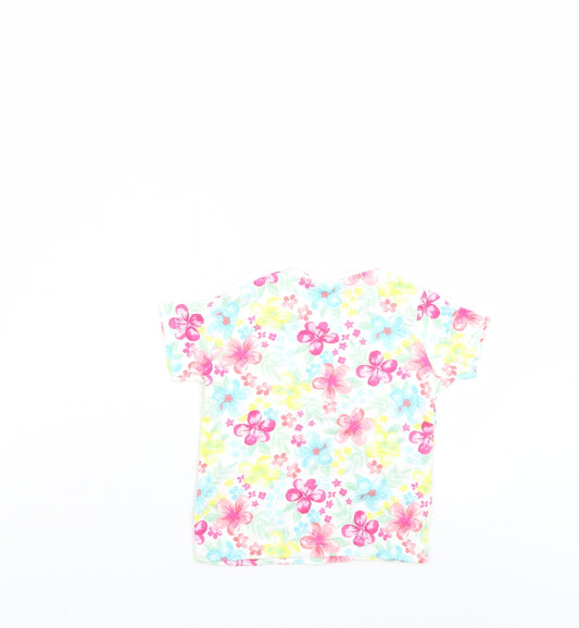Disney Girls Multicoloured Floral Basic T-Shirt Size 12-18 Months