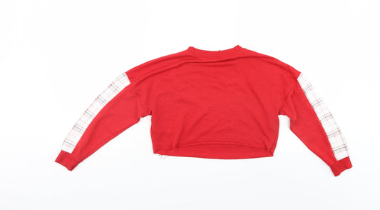 New Look Girls Red Pullover Sweatshirt Size 9 Years - Cropped
