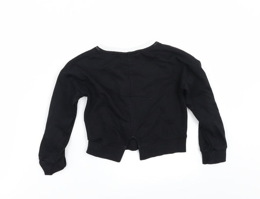 Matalan Girls Black Pullover Sweatshirt Size 5 Years - BACK SPLIT