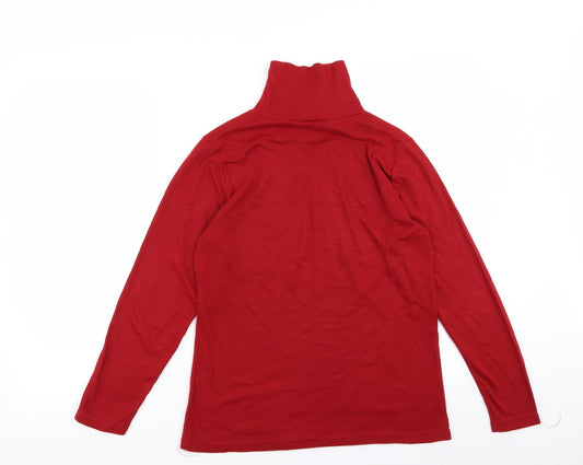 afibel Womens Red Basic T-Shirt Size 14