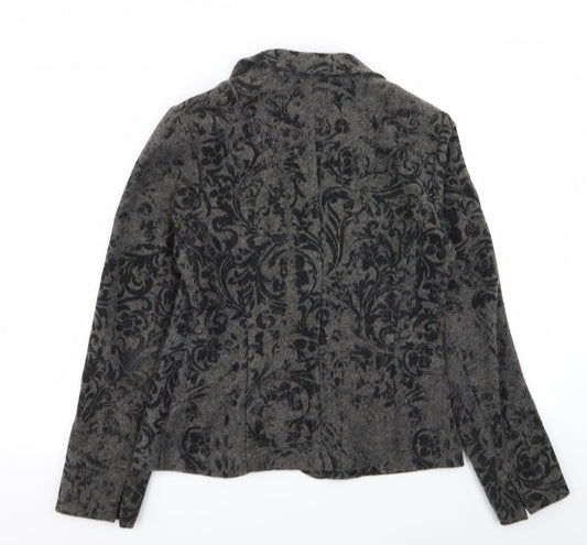 Lakeland Womens Grey Floral Jacket Blazer Size 10