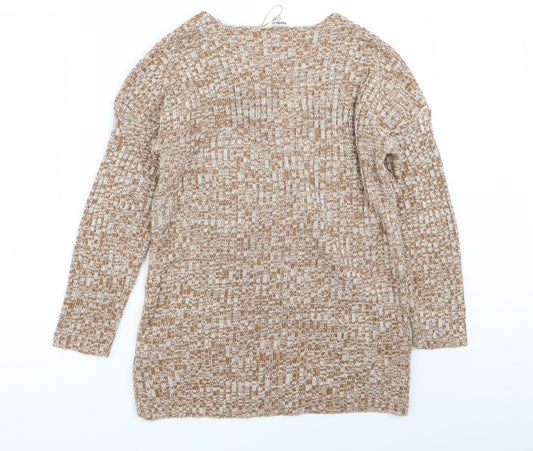 pep and co Womens Beige Wrap Jumper Size 8