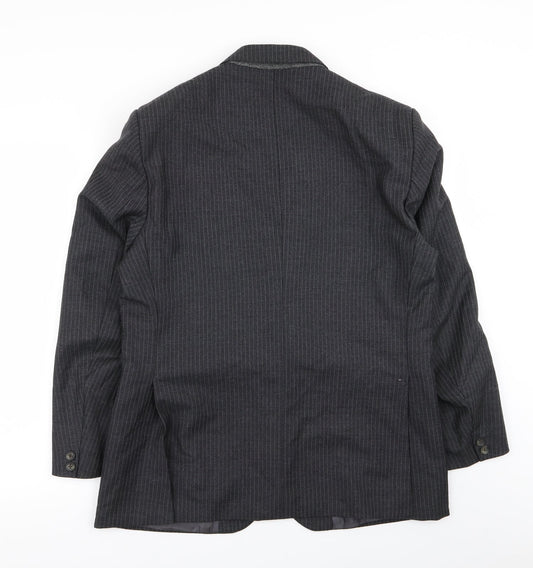 joe hind Mens Grey Striped Jacket Blazer Size 36