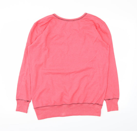 Avon Womens Pink Houndstooth Pullover Jumper Size 10