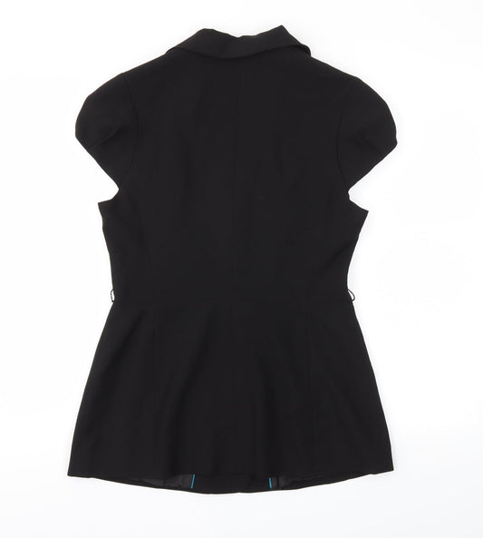 Papaya Womens Black Jacket Blazer Size 14
