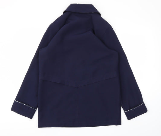 David Barry Womens Blue Jacket Blazer Size 10