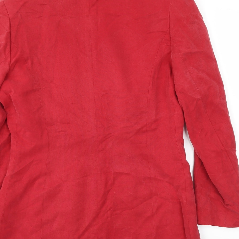 EQUATION Womens Red Jacket Blazer Size 10