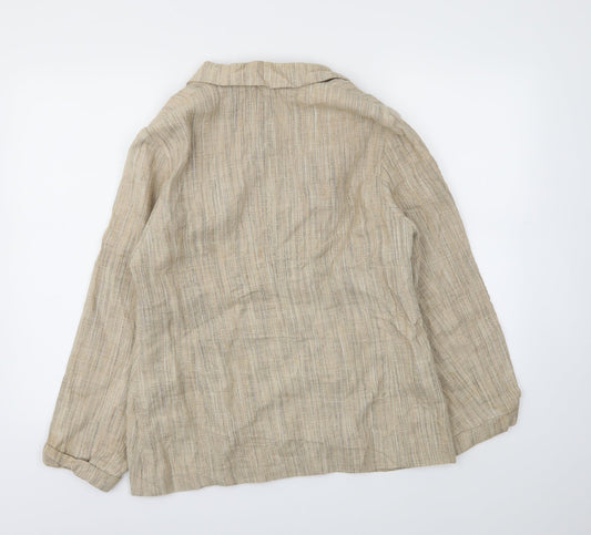 PASTY SEDDON Womens Beige Jacket Blazer Size 14