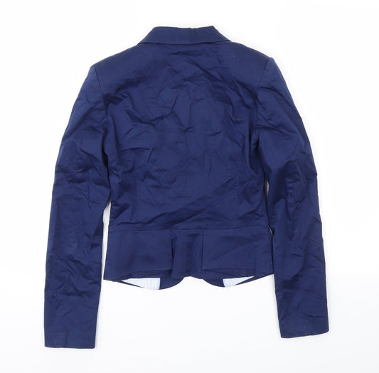H&M Womens Blue Jacket Blazer Size S