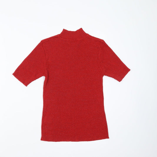 bonmarche Womens Red Pullover Jumper Size S - glittery