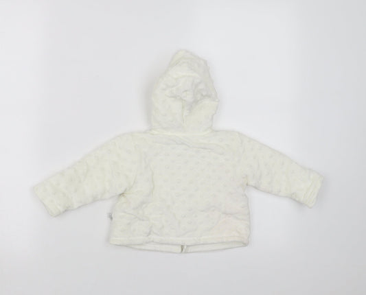 Zip Zap Girls Ivory Polka Dot Cardigan Jumper Size 0-3 Months - hooded