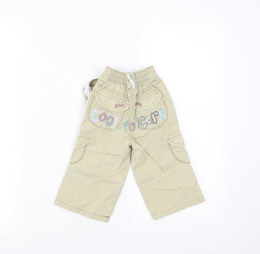 NEXT Girls Beige Trousers Size 9-12 Months - Embroidered detail