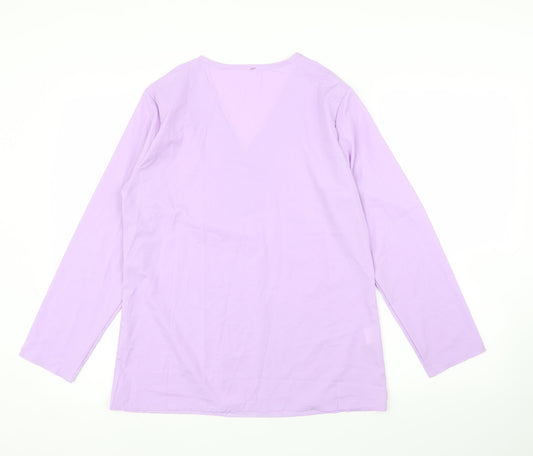 Preworn Womens Purple Basic Blouse Size XL