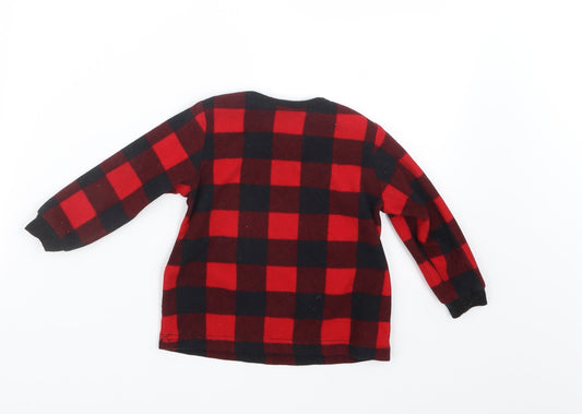 George Boys Red Check Babydoll Pyjama Top Size 18-24 Months