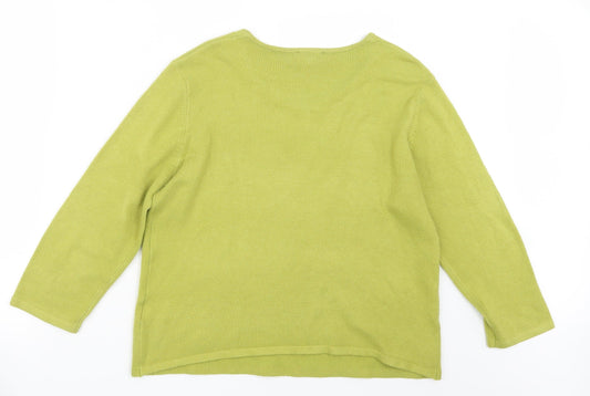 Touch Womens Green Knit Pullover Jumper Size XL