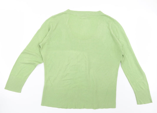 Nightingales Womens Green Knit Pullover Jumper Size L