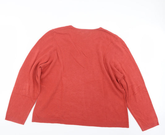 ANNE WEYBURN Womens Pink Knit Pullover Jumper Size 20
