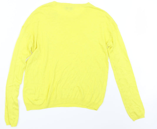 Papaya Womens Yellow Knit Pullover Jumper Size S