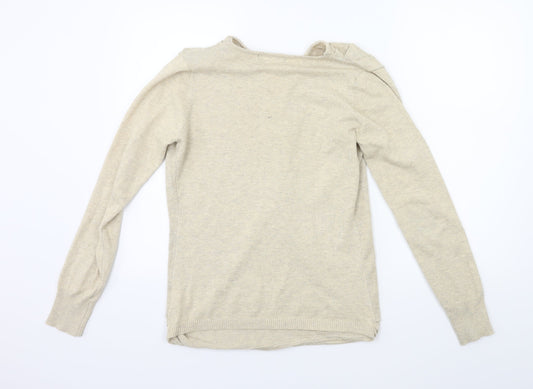 d&Z Womens Beige Knit Pullover Jumper Size 10